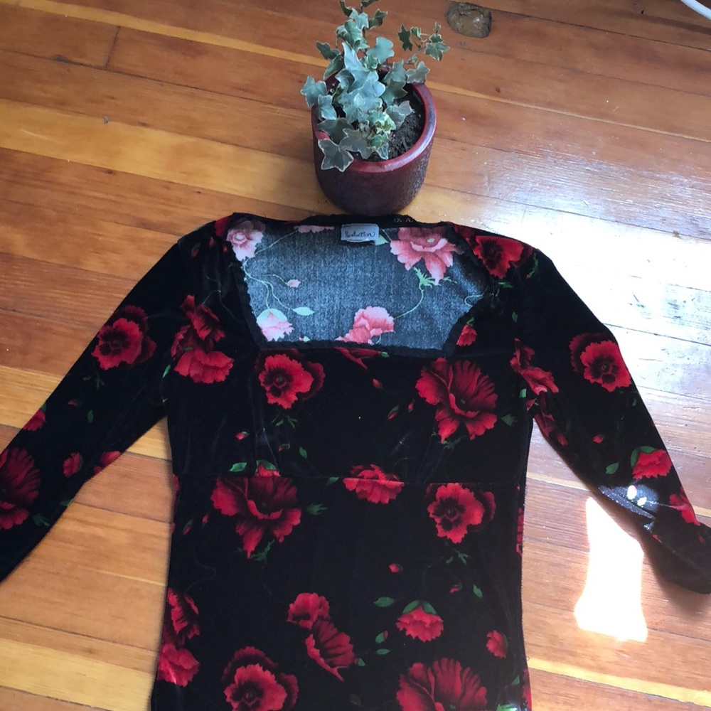 Velvet rose blouse